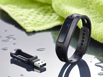 Pedometer Sleep Tracker Bluetooth Perhiasan Gelang Dengan Silicon Wristband