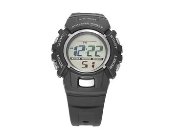 PU Plastik Band Pria Multifungsi LCD Digital Watches Dengan 3 Atm Waterproof