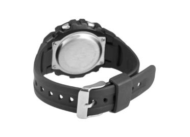 PU Plastik Band Pria Multifungsi LCD Digital Watches Dengan 3 Atm Waterproof