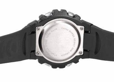PU Plastik Band Pria Multifungsi LCD Digital Watches Dengan 3 Atm Waterproof