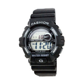 Luar ruangan dewasa Hitam Strap Digital Wrist Watch 24 Jam Sistem, Tahan Air