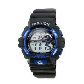 Luar ruangan dewasa Hitam Strap Digital Wrist Watch 24 Jam Sistem, Tahan Air