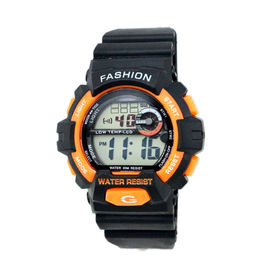 Luar ruangan dewasa Hitam Strap Digital Wrist Watch 24 Jam Sistem, Tahan Air