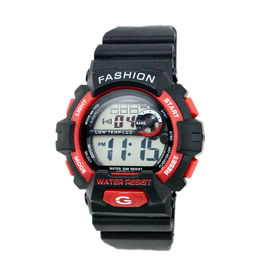 Luar ruangan dewasa Hitam Strap Digital Wrist Watch 24 Jam Sistem, Tahan Air