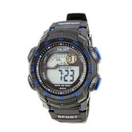 Waterproof Mens Multifungsi Digital Watches Beritahu Hari dan Tanggal, Black PVC / Utara