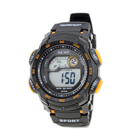 Waterproof Mens Multifungsi Digital Watches Beritahu Hari dan Tanggal, Black PVC / Utara