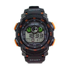Simple Black Sport Multifungsi Digital Mens Watches 3 ATM Waterproof