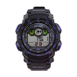 Simple Black Sport Multifungsi Digital Mens Watches 3 ATM Waterproof