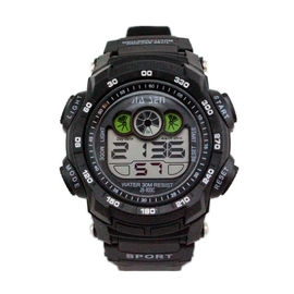 Simple Black Sport Multifungsi Digital Mens Watches 3 ATM Waterproof