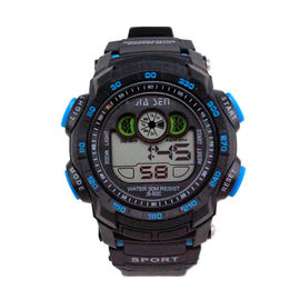 Simple Black Sport Multifungsi Digital Mens Watches 3 ATM Waterproof