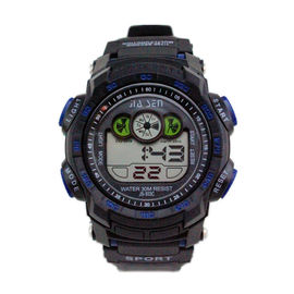 Simple Black Sport Multifungsi Digital Mens Watches 3 ATM Waterproof