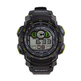 Simple Black Sport Multifungsi Digital Mens Watches 3 ATM Waterproof