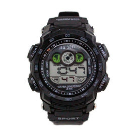 Simple Black Sport Multifungsi Digital Mens Watches 3 ATM Waterproof