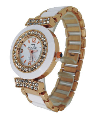 1 ATM Alloy Kasus Analog Quartz Perhiasan Plastik Band MOP Dial Perhiasan Untuk Hadiah